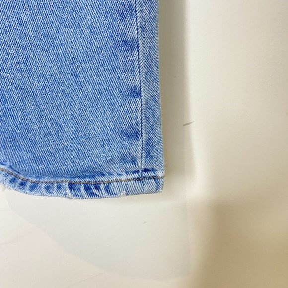 Zara Distressed Medium Wash Denim Straight Leg Jeans - Picture 7 of 11